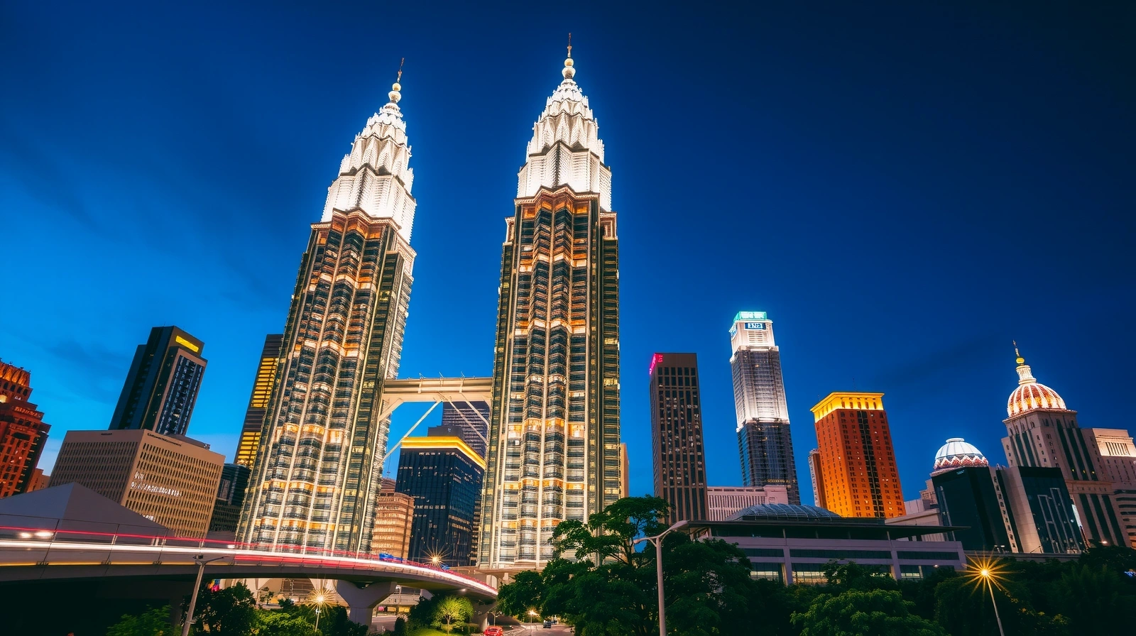 Kuala Lumpur financial district skyline